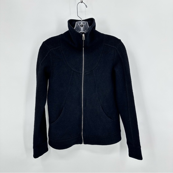 Ibex Alana Zque Wool Full Zip Sweater Jacket Black Size S - Picture 1 of 7
